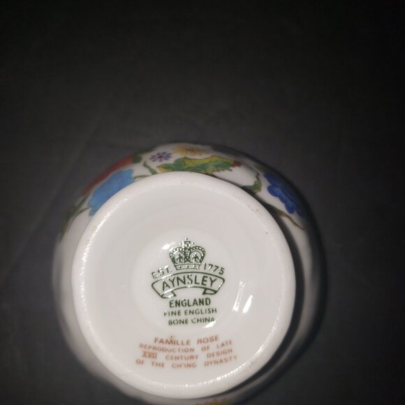 Vintage Aynsley Famille Rose Open Sugar and Creamer Excellent Condition - Picture 4 of 4